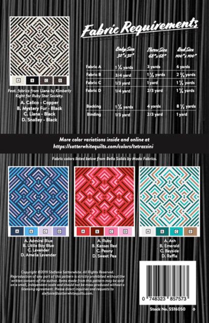 Tetrazzini Quilt Pattern- PRINTED